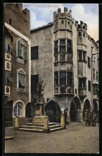 AK Sterzing, Rathaus mit Denkmal