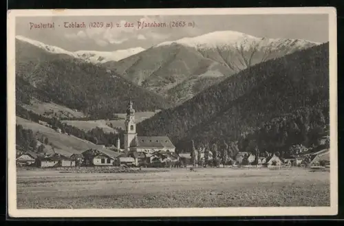 AK Toblach /Pustertal, Kirche und das Pfannhorn