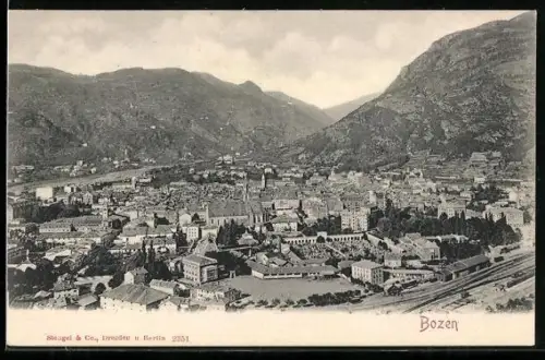 AK Bozen, Panorama mit Kirche