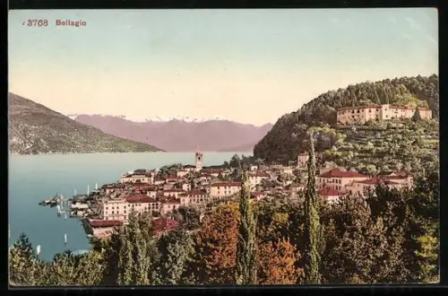 AK Bellagio, Totalansicht vom Berg aus