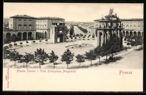 AK Firenze, Piazza Cavour e Viale Principessa Margherita