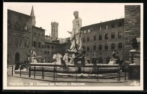 AK Firenze, Fontana del Nettuno, Biancone
