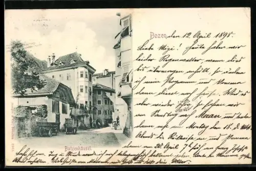 AK Bozen, Batzenhäusel mit Strassenpartie