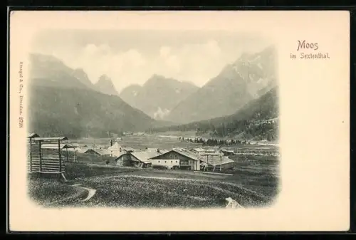 AK Sexten, Moos im Sextental, Partie am Ortsrand