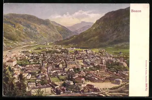 AK Bozen, Ortsansicht aus der Vogelschau
