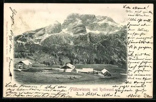 AK Plätzwiesen, Ortsansicht mit Rothwand