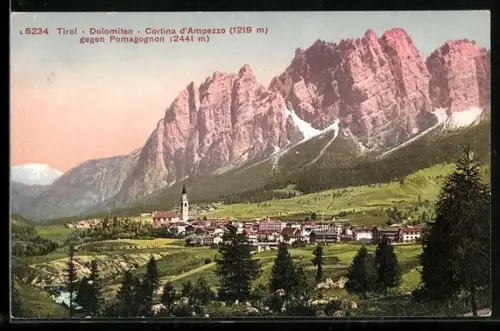 AK Cortina d`Ampezzo, Panorama gegen Pomagognon