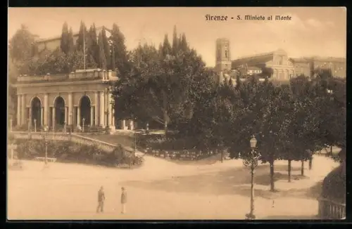 AK Firenze, Una parte del Piazzale Michelangelo, con la Leggetha, la Ciesa di S. Salvatore, la Basilica di S. Miniato