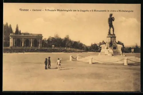 AK Firenze, Contorni, Il Piazzale Michelangiolo con la Loggetta e il Monumento in onore a Michelangiolo