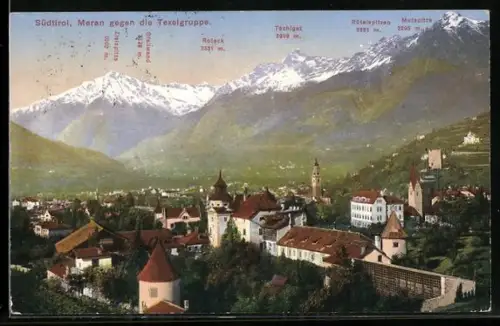 AK Meran /Südtirol, Blick gegen die Texelgruppe