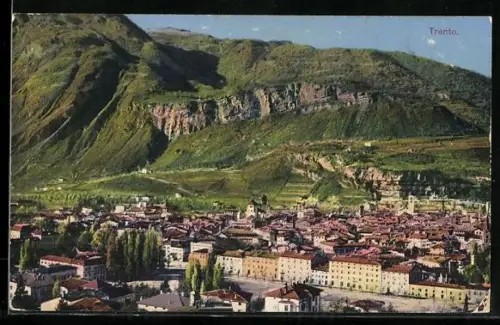 AK Trento, Totalansicht aus der Vogelschau