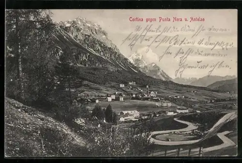 AK Cortina, Gesamtansicht gegen Punta Nera u. Antelao