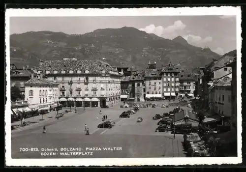 AK Bozen, Walterplatz aus der Vogelschau