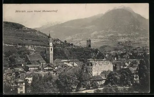 AK Meran, Blick vom Hotel Meranerhof