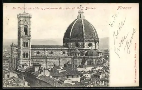 AK Firenze, La Cattedrale vista in panorame di septa ad Or S. Michele