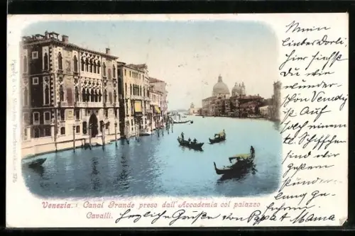 AK Venezia, Canal Grande preso dall` Academia col palazzo