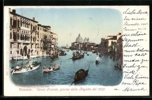 AK Venezia, Canal Grande, giorno della Regatta del 1899
