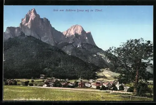 AK Seis am Schlern, Fernansicht mit Gebirge