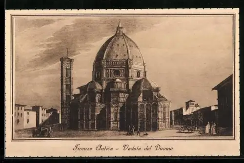 Künstler-AK Firenze, Firenze Antica, Veduta del Duomo, Panorama