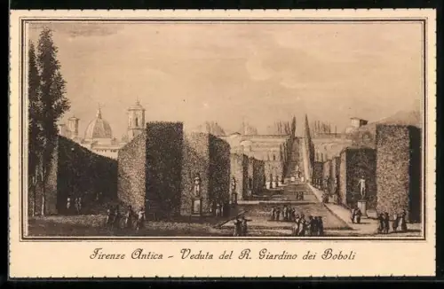 Künstler-AK Firenze, Firenze Antica, Veduta del R. Giardino dei Boboli