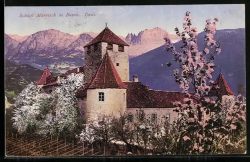 AK Bozen /Tirol, Schloss Maretsch mit Gebirgspanorama