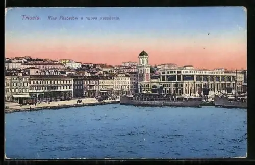 AK Trieste, Riva Pescatori e nuova pescheria, Dampfer
