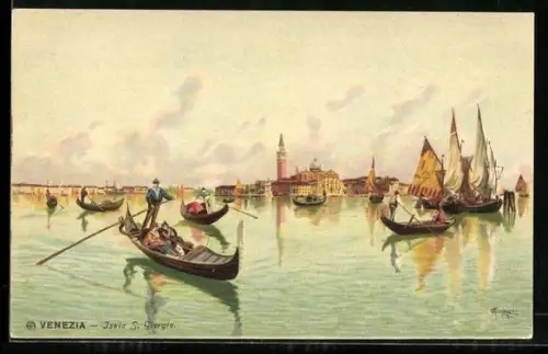 Künstler-AK Venezia, Isola St. Giorgio