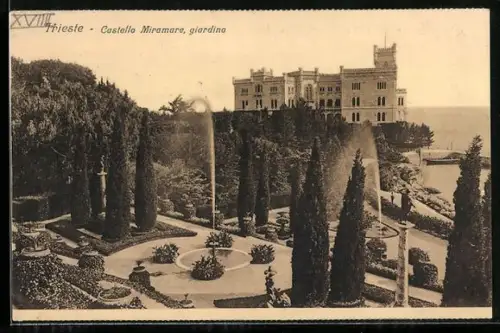 AK Trieste, Castello Miramare, giardino