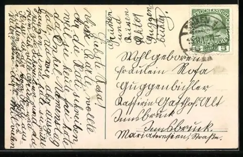 AK Brixen, Rienzbpromenade mit Brücke