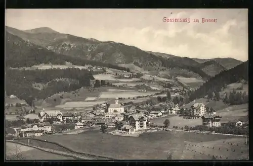 AK Gossensass am Brenner, Ortsansicht aus der Vogelschau