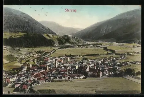AK Sterzing, Ortsansicht aus der Vogelschau