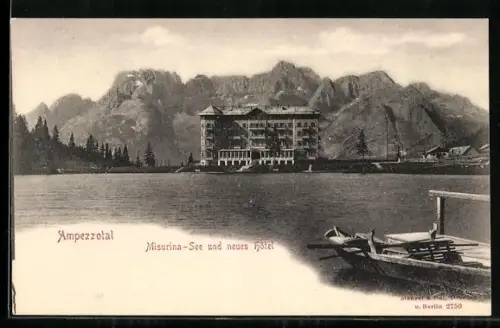AK Misurina-See /Ampezzotal, Neues Hotel am Seeufer