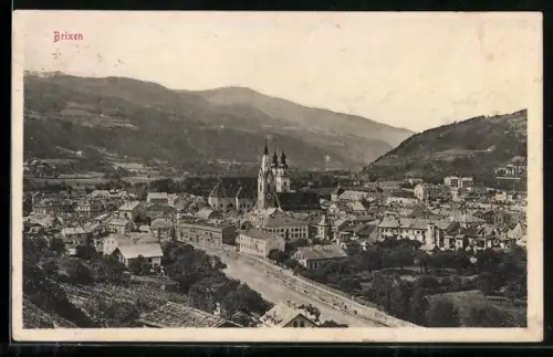 AK Brixen, Ortsansicht mit Kirche