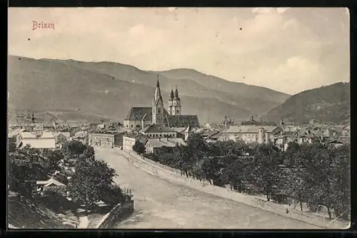AK Brixen, Teilansicht mit Kirche