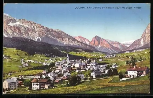 AK Cortina d`Ampezzo, Teilansicht gegen Norden, Dolomiten