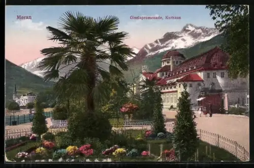 AK Meran, Giselapromenade, Kurhaus