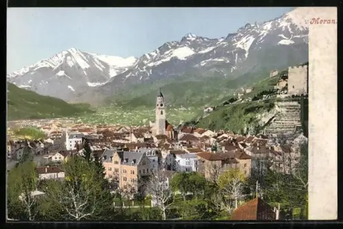 AK Meran, Gesamtansicht aus der Vogelschau