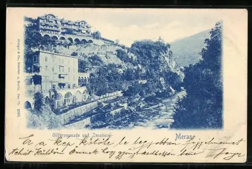 AK Meran, Zenoburg an der Gilfpromenade