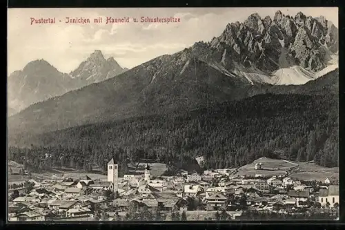 AK Innichen /Pustertal, Blick gegen Haunold und Schusterspitze