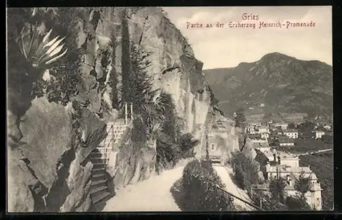 AK Gries, Partie an der Erzherzog Heinrich-Promenade