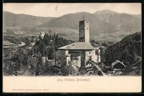 AK Welsberg /Pusterthal, Blick auf die Burg Welsberg