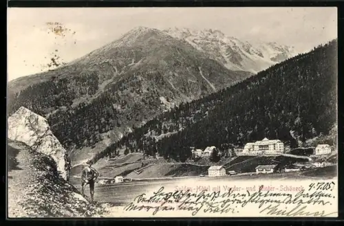 AK Sulden, Sulden-Hotel mit Vorder- u. Hinter-Schöneck