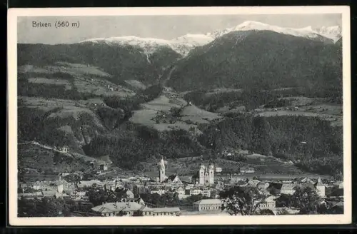 AK Brixen, Stadtansicht mit Alpenpanorama