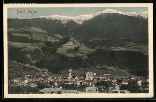 AK Brixen, Stadtansicht mit Alpenpanorama