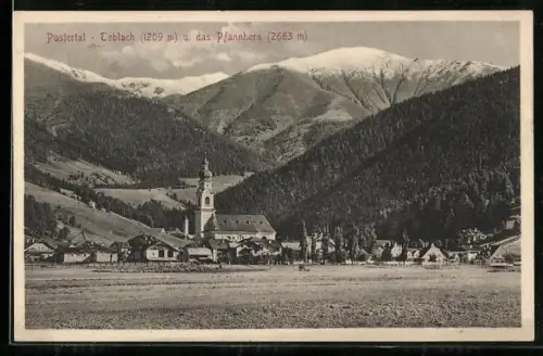 AK Toblach /Pustertal, Panorama mit dem Pfannhorn