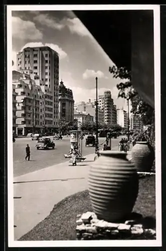 AK Bucuresti, Le Boulevard Bratianu, Strassenbahn