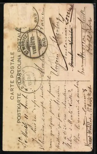 AK Bregaglia, Castelmuro, Strada postale, Postkutsche