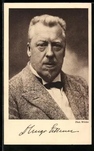 AK Zeppelin, Portrait Herr Hugo Eckener im Anzug mit Fliege