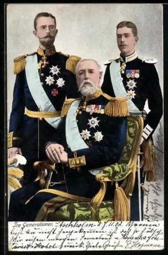 AK Drei Generationen des schwedischen Königshauses