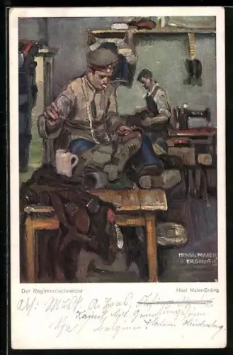 Künstler-AK Der Regimentsschneider
